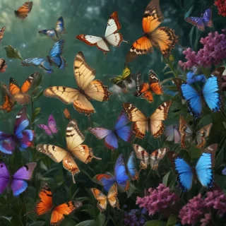 background with butterflies