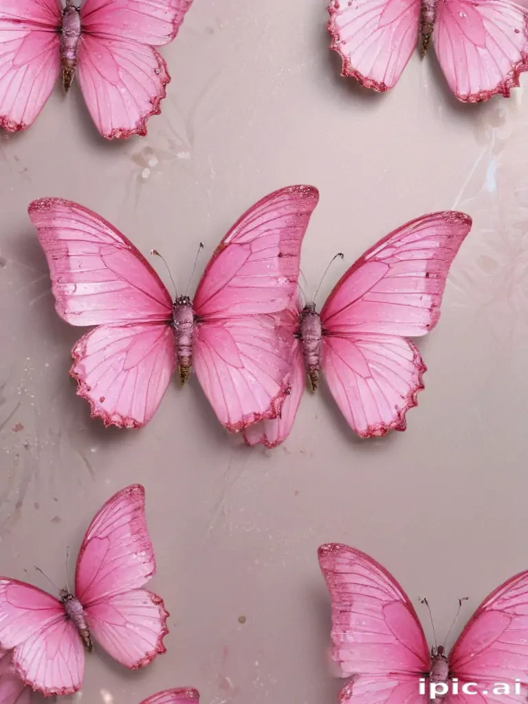 glitter pink butterfly wallpaper