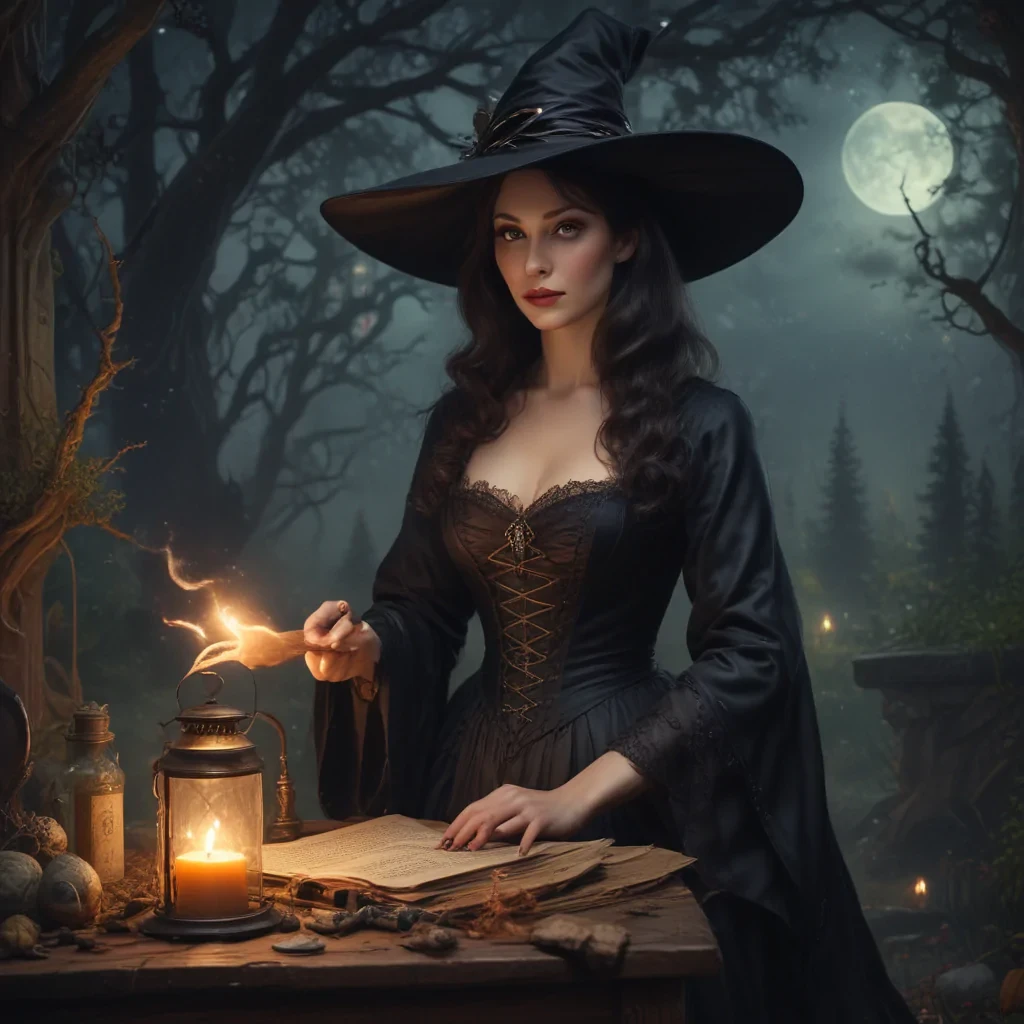 vintage witch art
