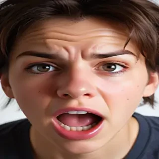 frustrated face