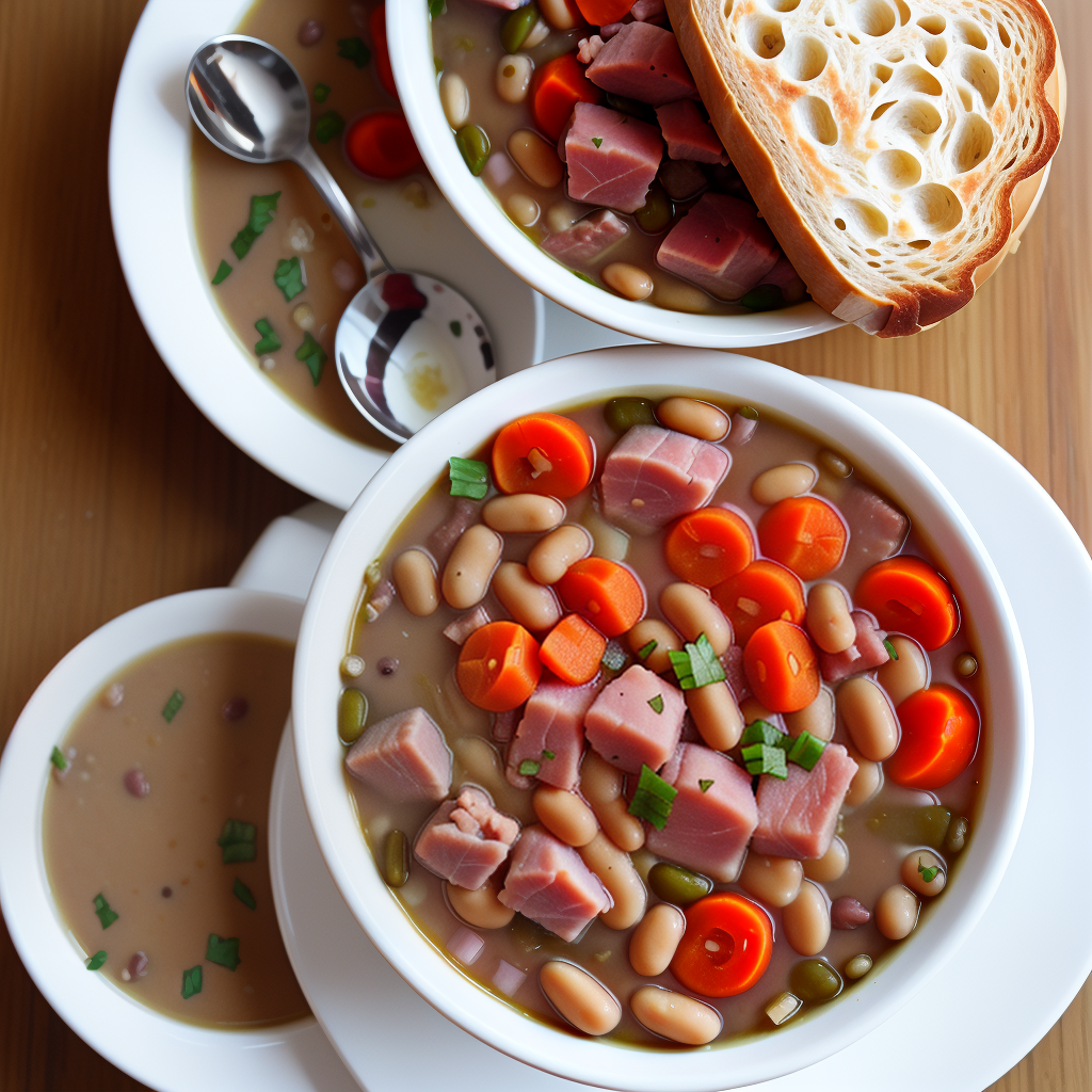 calories for ham and bean soup
