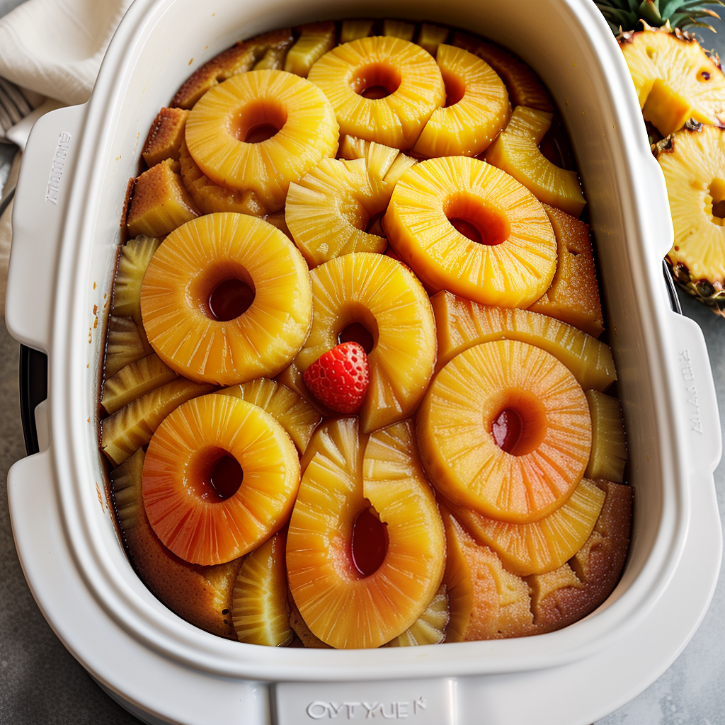 pineapple upside down cake in crock pot