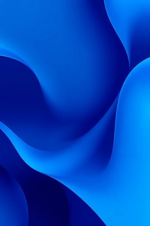 Create an abstract digital artwork featuring smooth gradients of deep blue tones and flowing organic shapes, captured with a 50mm lens at f/2.8, ISO 100, using a high-resolution digital camera for enhanced clarity and detail.