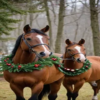 merry christmas images with horses