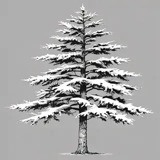 black and white pine tree clip art