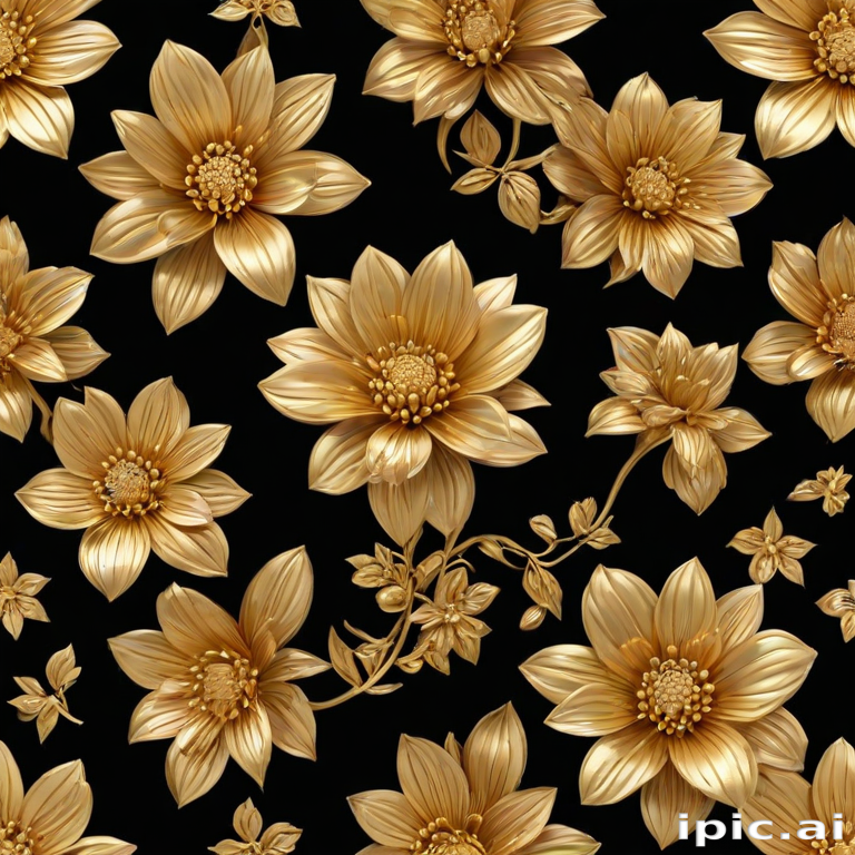 gold flowers png