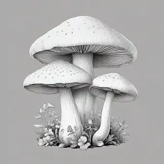 mushroom clip art black and white