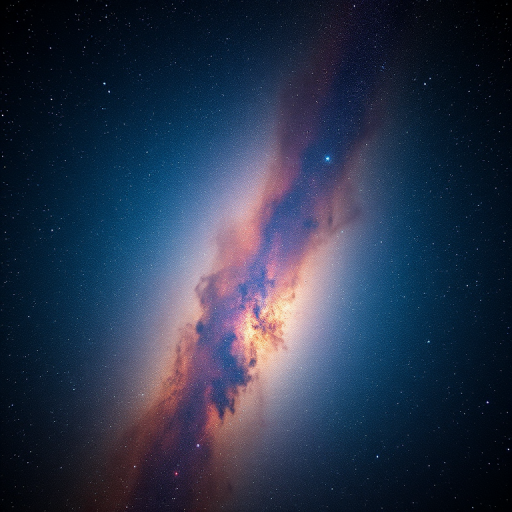 deep space scene with vibrant colors of stars and nebulae, captured with a Canon EOS R5, 24mm lens, aperture f/2.8, ISO 800, 30 seconds exposure, wide-angle view, astrophotography style, high dynamic range image for enhanced clarity and detail