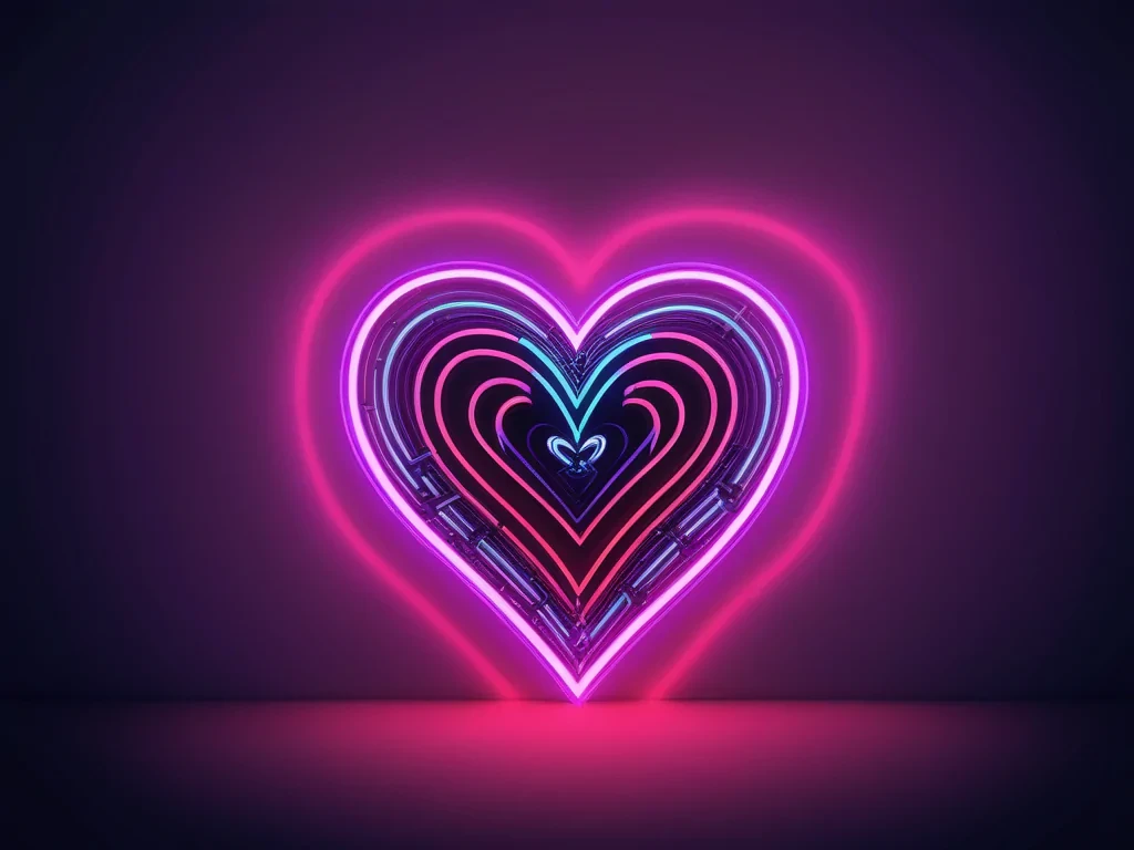 neon heart wallpaper