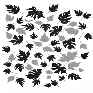 leaf clip art black and white