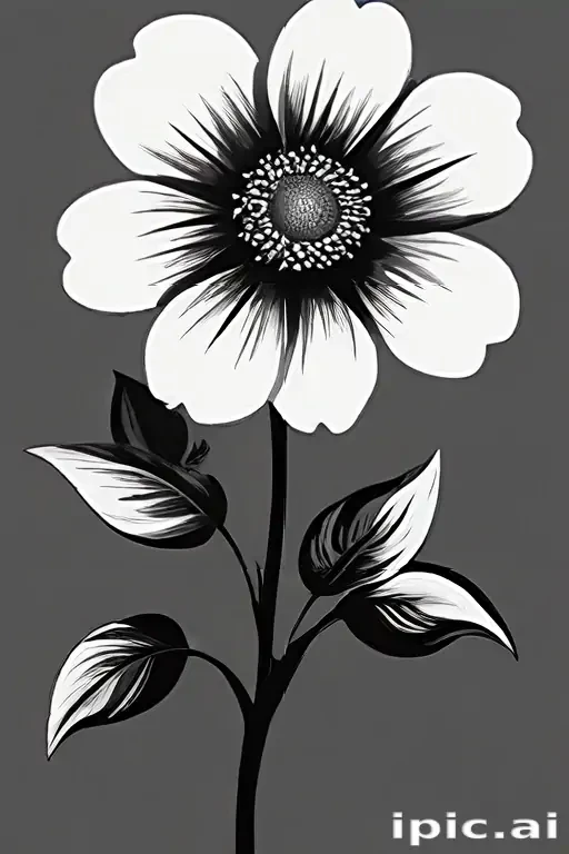 flower clip art black and white