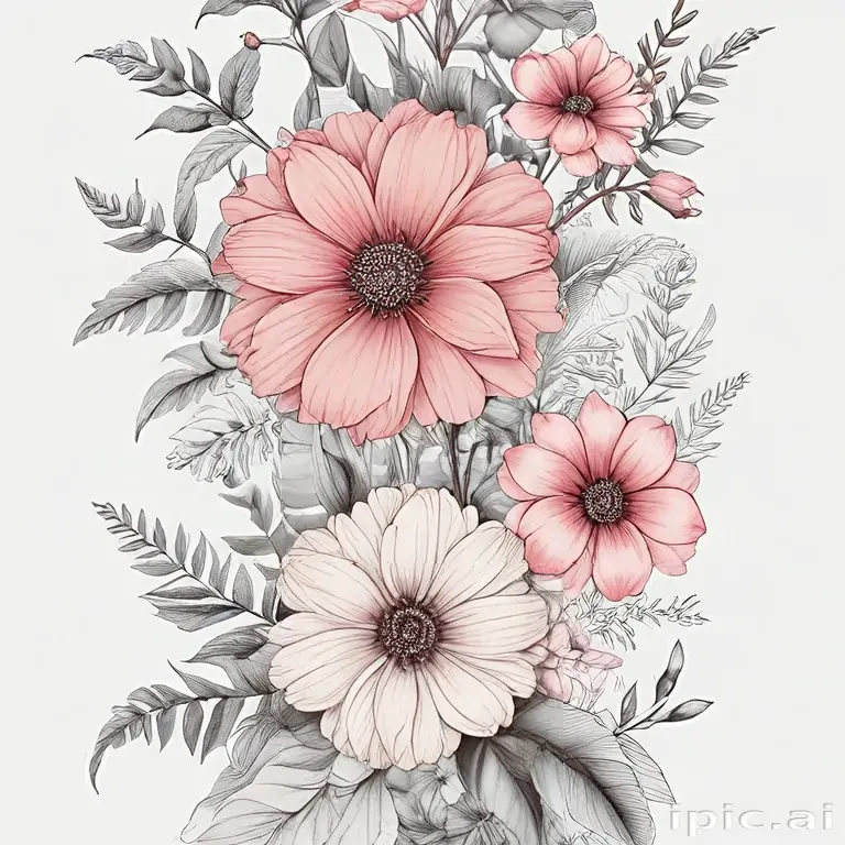 floral line art