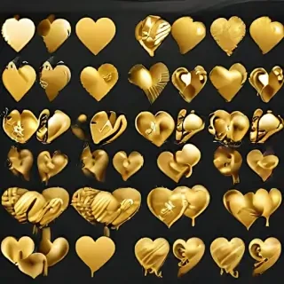 gold heart clipart