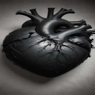 broken black heart