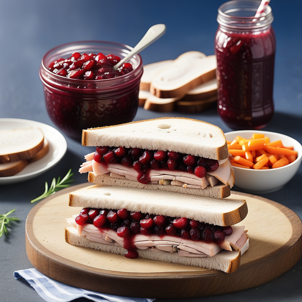 turkey with cranberry sauce sandwich