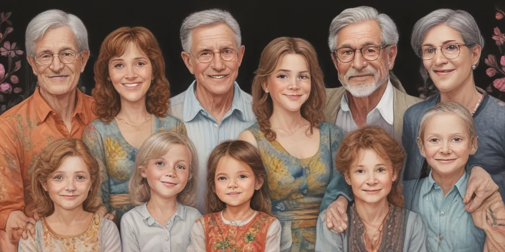 drawings of family