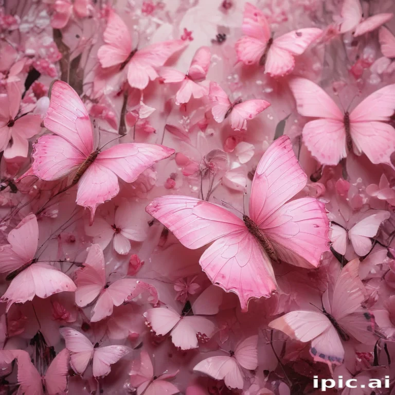pink butterflies aesthetic