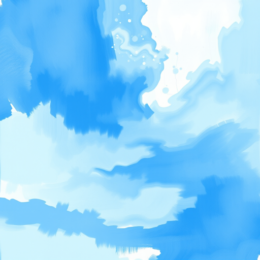 Create an abstract painting with soft, flowing brush strokes in varying shades of blue and white, evoking a serene sky or ocean.