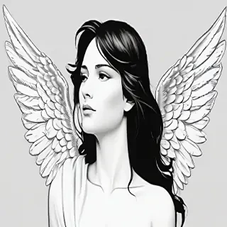 angel clip art black and white