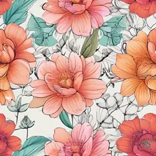 color drawing flowers