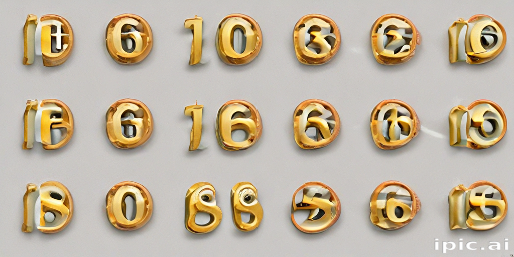 Colorful Display of Artistic Numbers in Various Styles and Designs