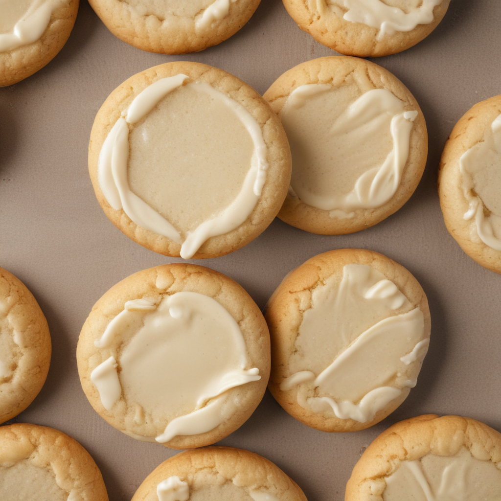 delicious white chocolate cookie with vanilla from above, without background