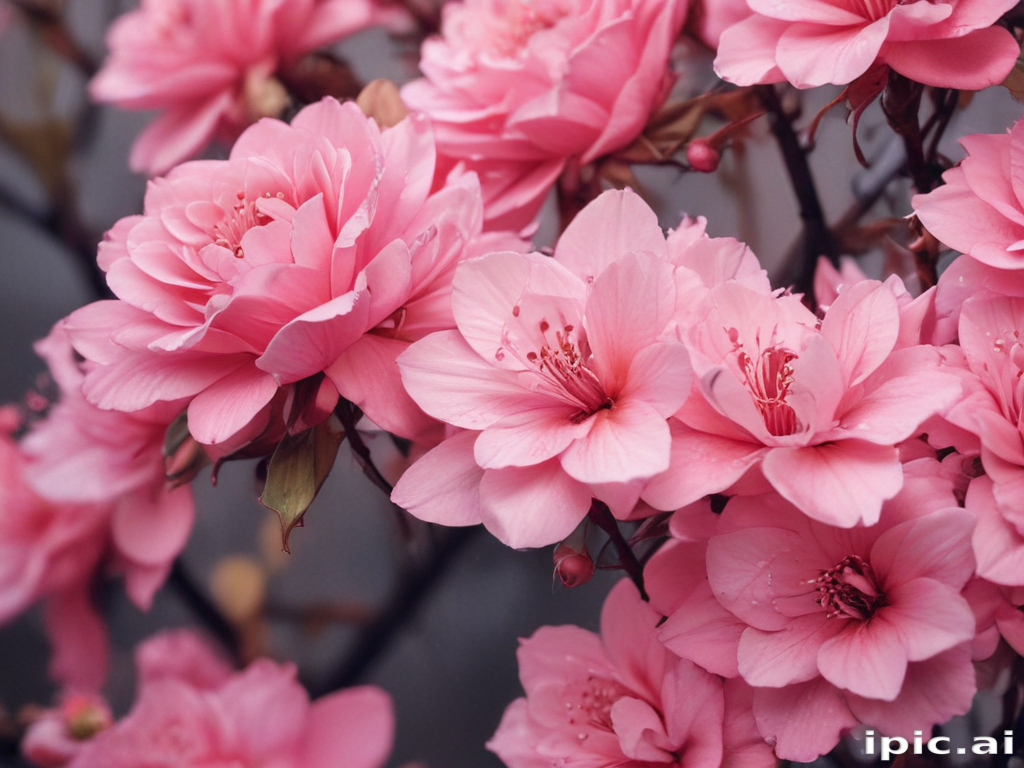 A Beautiful Display of Vibrant Pink Flowers in Full Bloom.