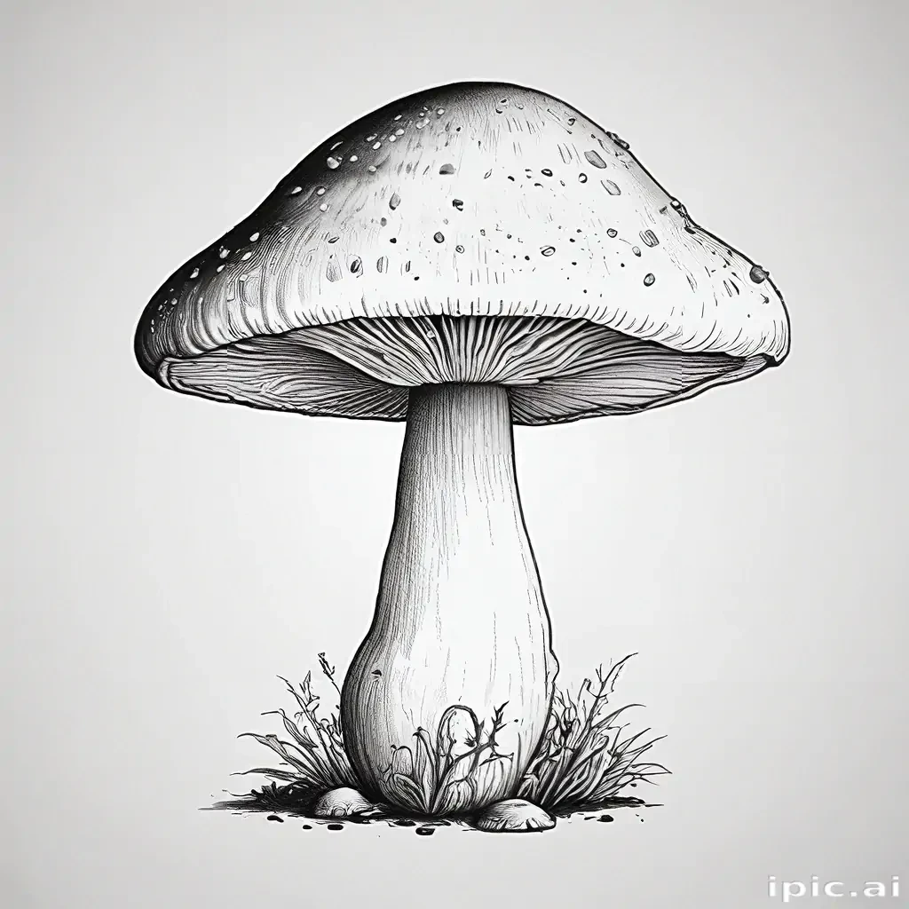 mushroom clip art black and white