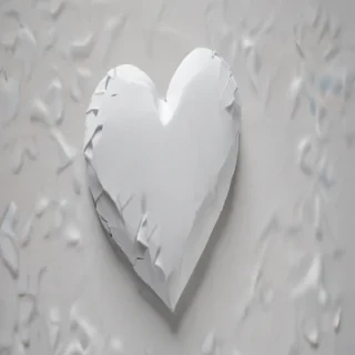 white broken heart