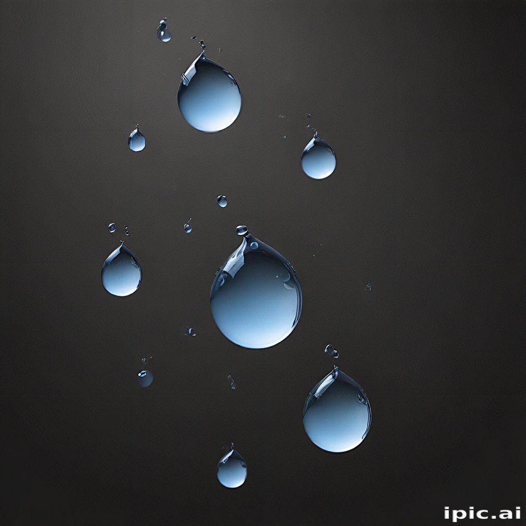Delicate Water Droplets Suspended Against a Dark Background, Capturing ...