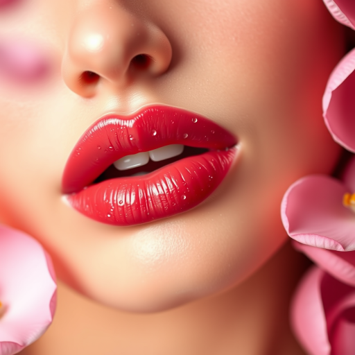 Romantic rose petal lips showcase a delicate, natural-looking stain, as if kissed by flower petals and enhanced with a dewy finish