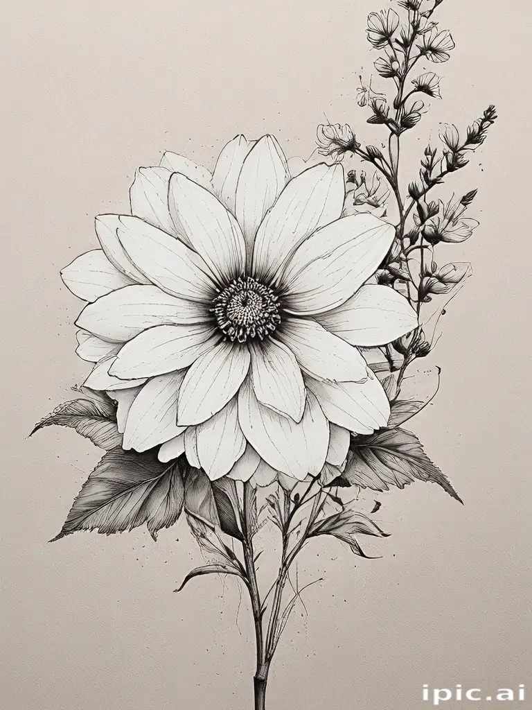 flower aesthetic drawings