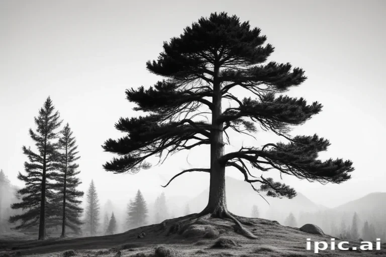 black and white pine tree clip art