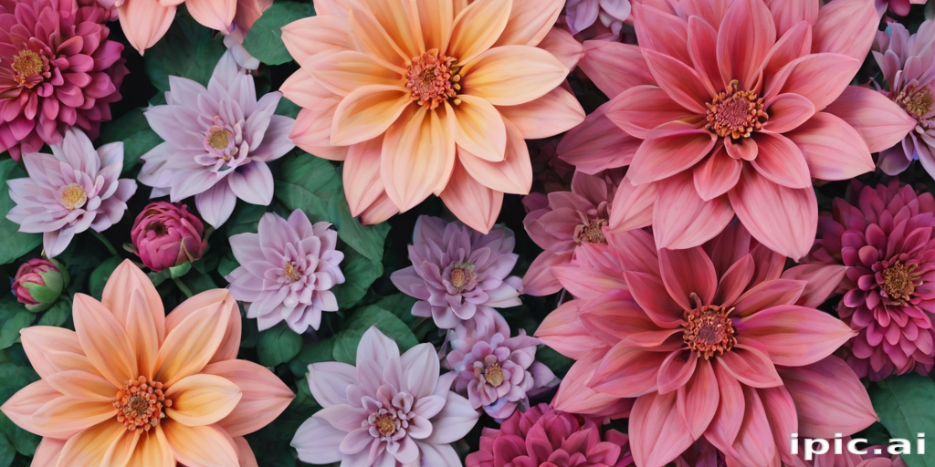 A Vibrant Arrangement of Colorful Flowers in Various Shades and Sizes.