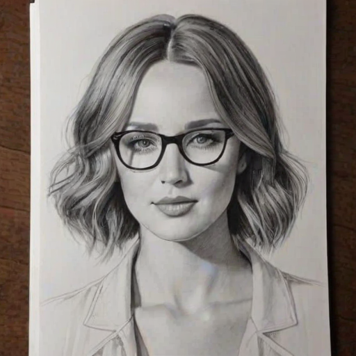 Lovely Camilla Luddington, pencil sketch, portrait of Alluring woman 1928s in glasses, hair style beatnik, outline, clear lines, fine lines, 8k