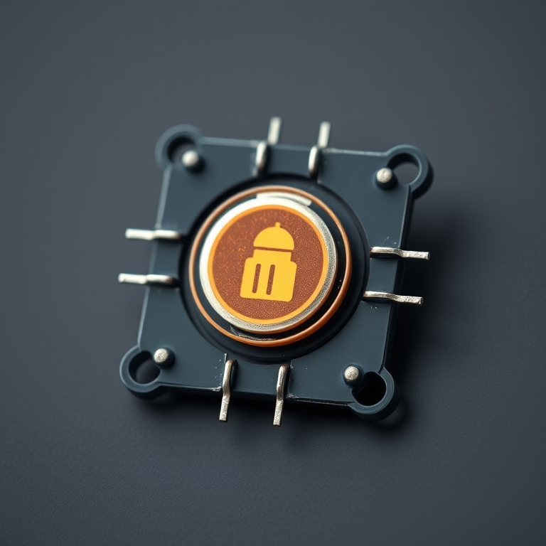 Generate a high-resolution image of a diode with clear details on its structure, using a DSLR camera with a 50mm lens, aperture set to f/8 for deep focus, ISO 200 for clarity, taken in a well-lit studio environment from a frontal view.