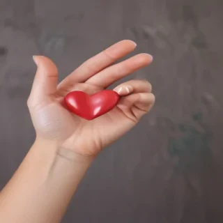 hand heart aesthetic