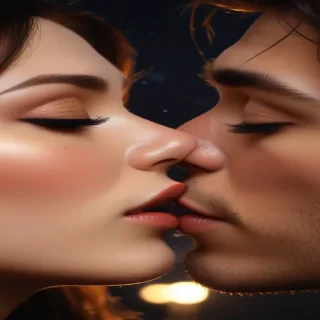 aesthetic kiss