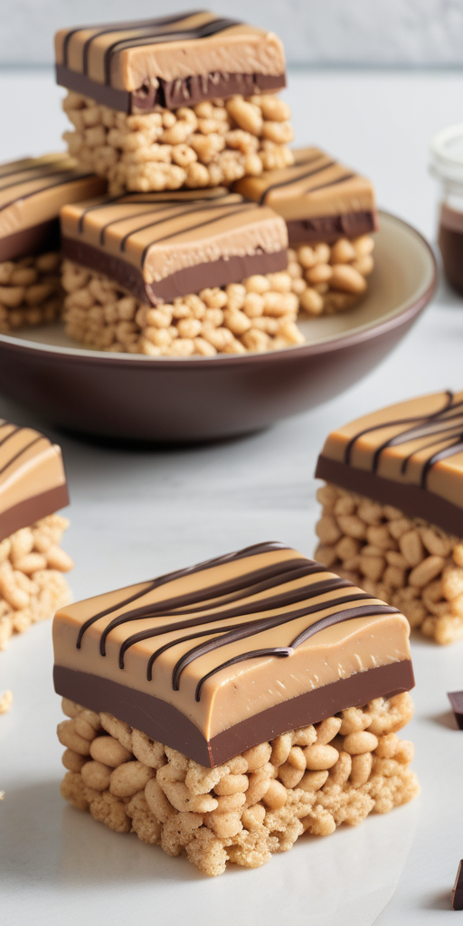 peanut butter krispies with chocolate
