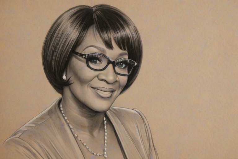 Alluring Patti LaBelle, pencil sketch, portrait of Appealing woman 1931s in glasses, hair style beatnik, outline, clear lines, fine lines, 8k