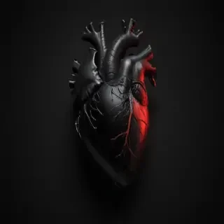broken heart black background