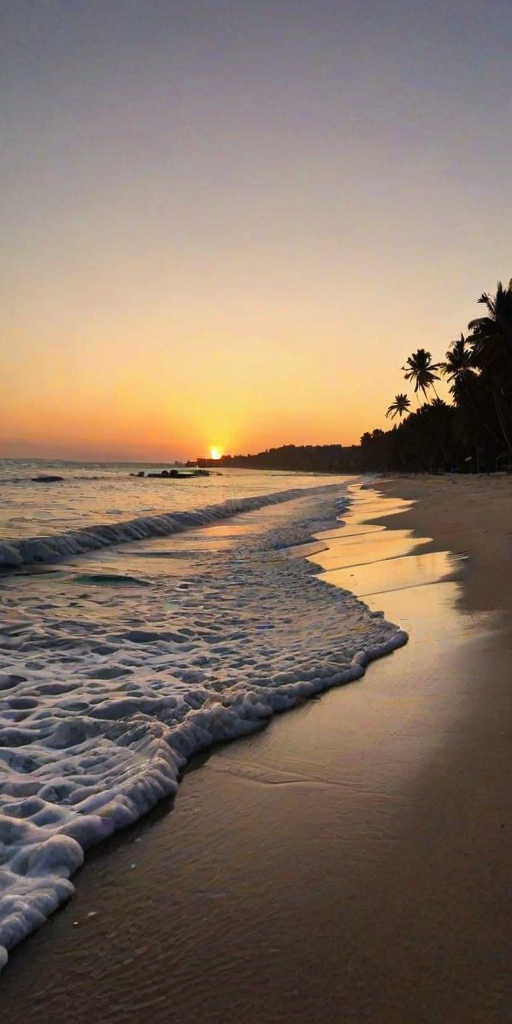 sun set on beach
