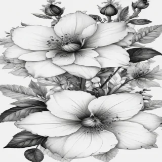 flower clip art black and white