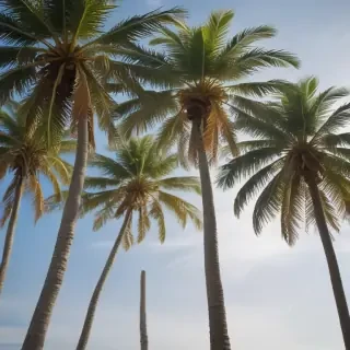 transparent palm trees