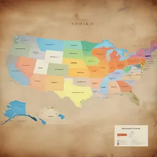map of united states with states