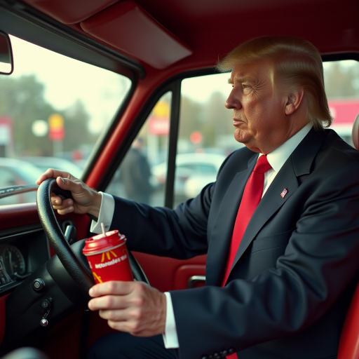donald trump working at mcdonalds drive thru