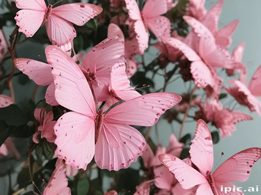 pink butterflies aesthetic