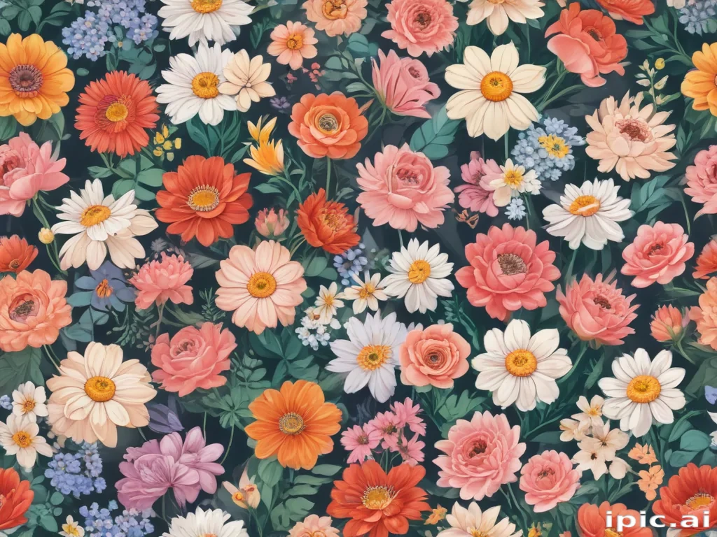 cartoon flowers aesthetic