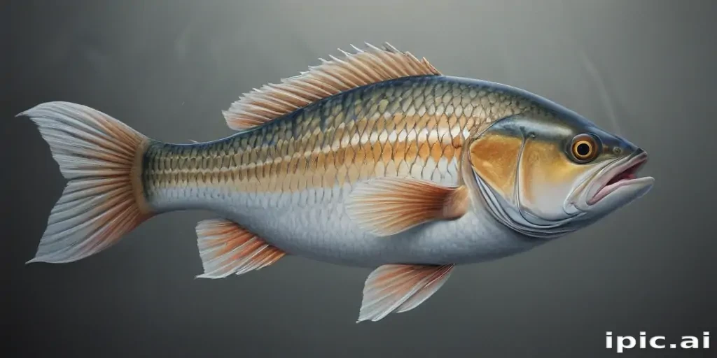 Realistic Illustration of a Colorful Freshwater Fish Swimming ...