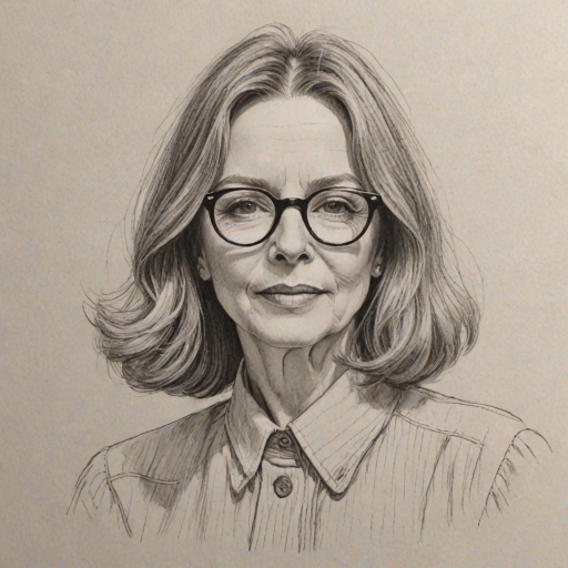 Ravishing Diane Keaton, pencil sketch, portrait of Ravishing woman 1939s in glasses, hair style beatnik, outline, clear lines, fine lines, 8k